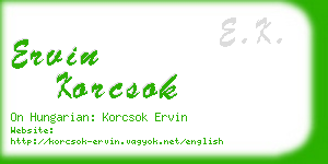 ervin korcsok business card